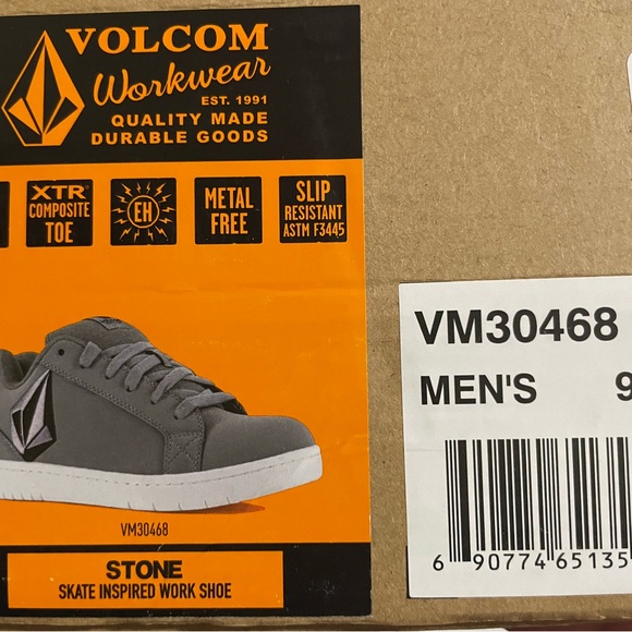 Volcom EH Comp Toe Sneakers Work Shoes, Stone - Picture 5 of 7